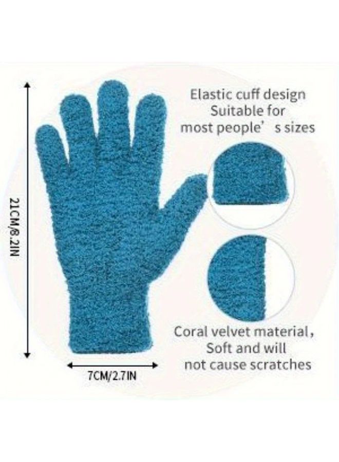 Purple Coral Fleece Dusting Glove Stretchable Breathable For Car Boat RV Pool Home - Image 4