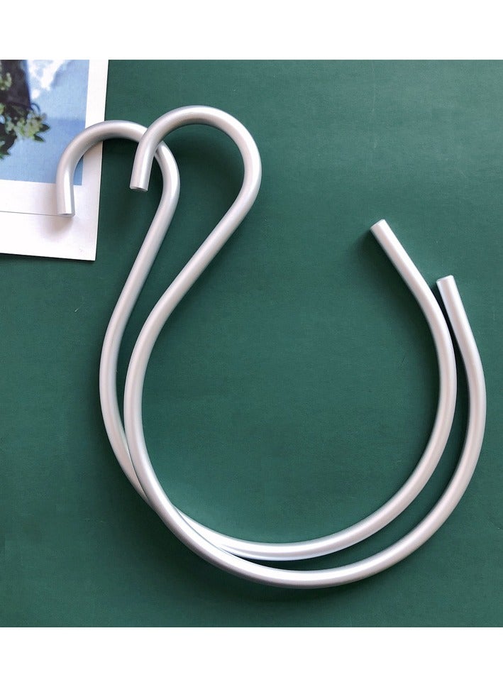 Ins Light Luxury Style Circular S-shaped Metal Aluminum Alloy Scarf Ring Nordic Scarf Rack Towel Underwear Rack Multifunctional Hanging(2 Pieces)  - Image 1