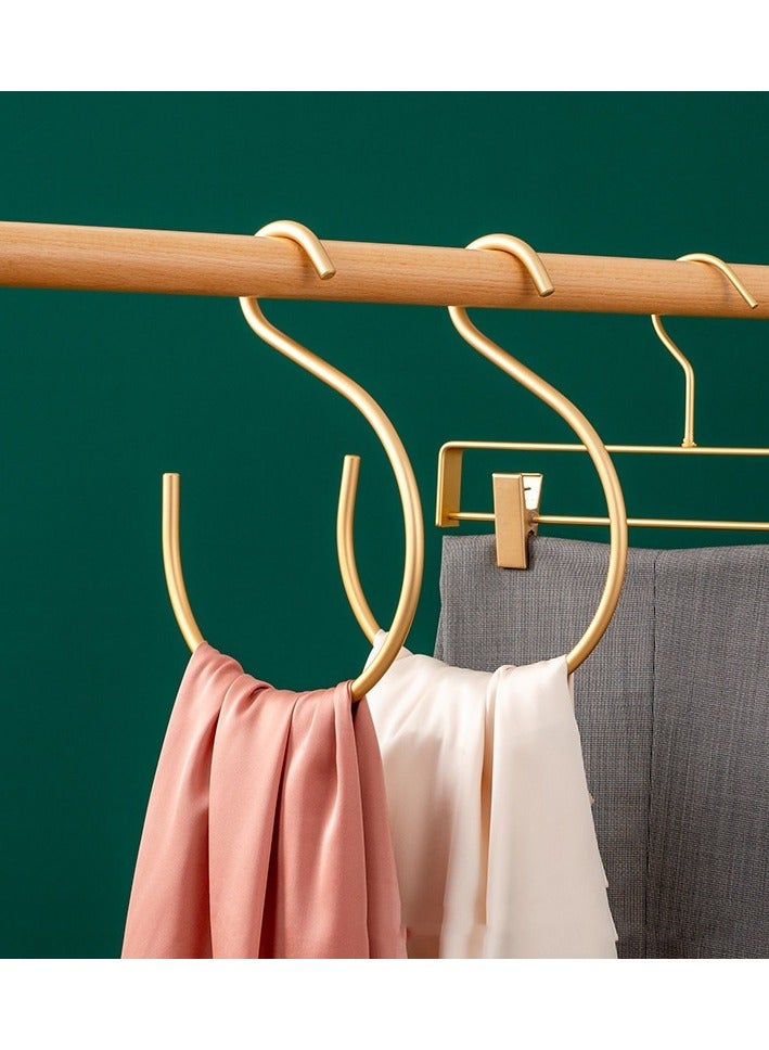 Ins Light Luxury Style Circular S-shaped Metal Aluminum Alloy Scarf Ring Nordic Scarf Rack Towel Underwear Rack Multifunctional Hanging(2 Pieces)  - Image 4