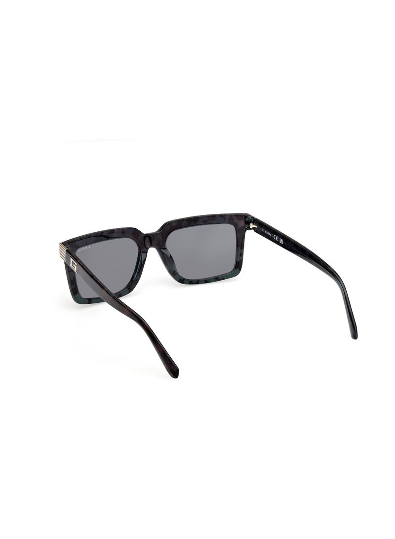 GUESS FULL RIM MALE RECTANGULAR GREEN ACETATE SUNGLASSES - Image 3