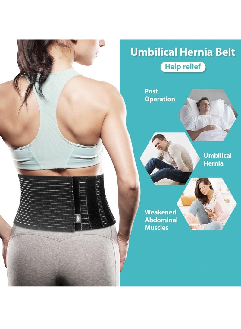 Umbilical Hernia Support Belt, suitable for men and women, abdominal belly on hernia support belt with compression pad, designed for navel and ventral hernias, post-surgery recovery (available in va - Image 3