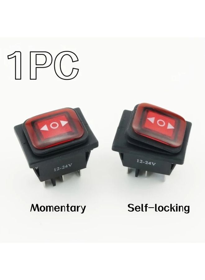 1PC Momentary Rocker Switch 12 24V Red Cap Black Housing 6 Pin Auto Boat Marine - Image 2