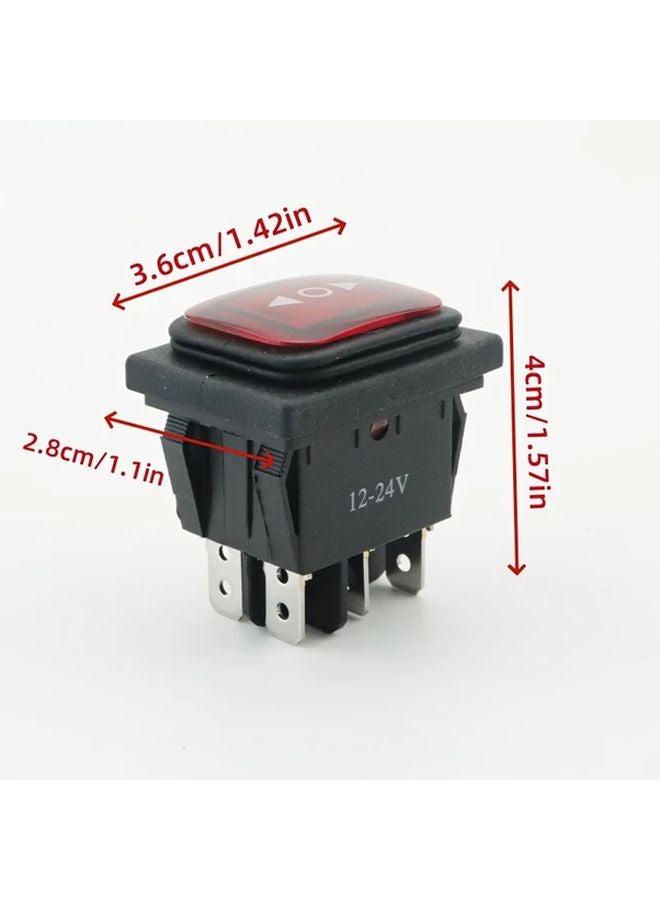 1PC Momentary Rocker Switch 12 24V Red Cap Black Housing 6 Pin Auto Boat Marine - Image 3