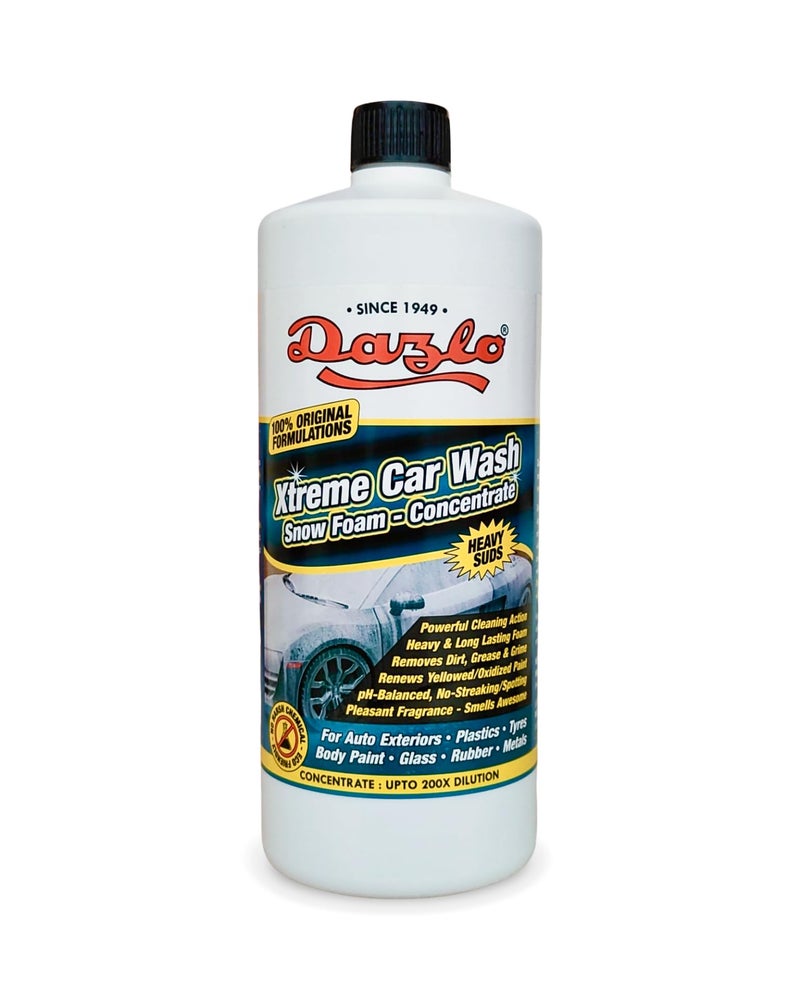 Dazlo Xtreme Car Wash Heavy Duty Snow Foam 200x Concentrate (1kg) - High Foaming Car & Bike Wash Shampoo - Image 1