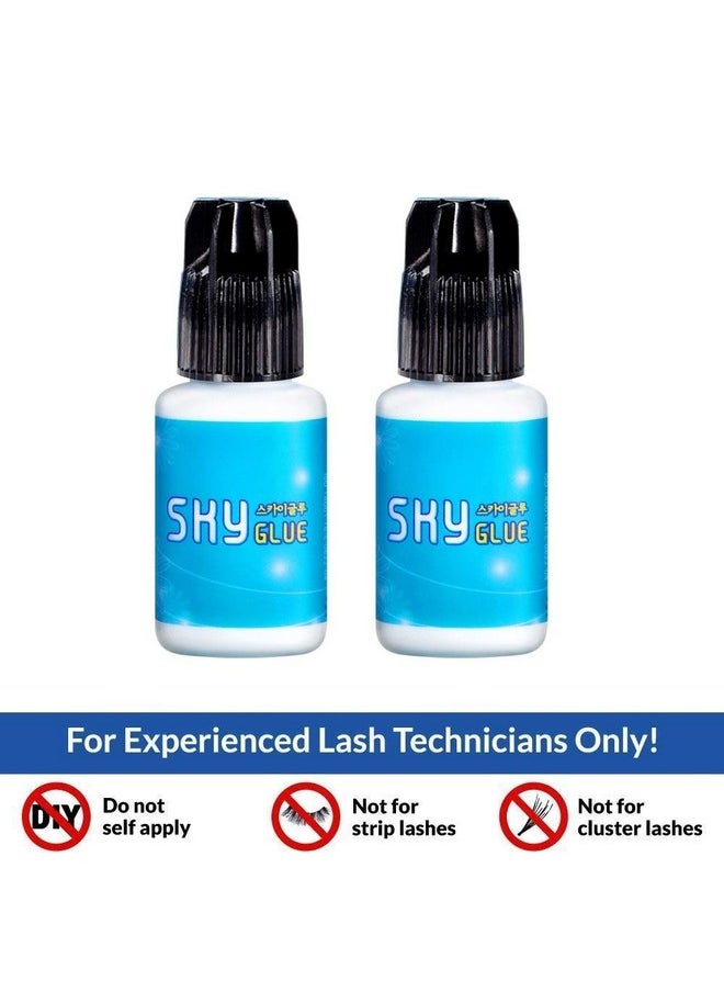 TUBeauty - 2 Bottles Sky Glue D For Eyelash Extension 5Mlprofessional Powerful Strong Black Eyelash Individual Extension Adhesive 12S Fast Drying 46 Weeks Lasting Time Tubeauty - Image 1