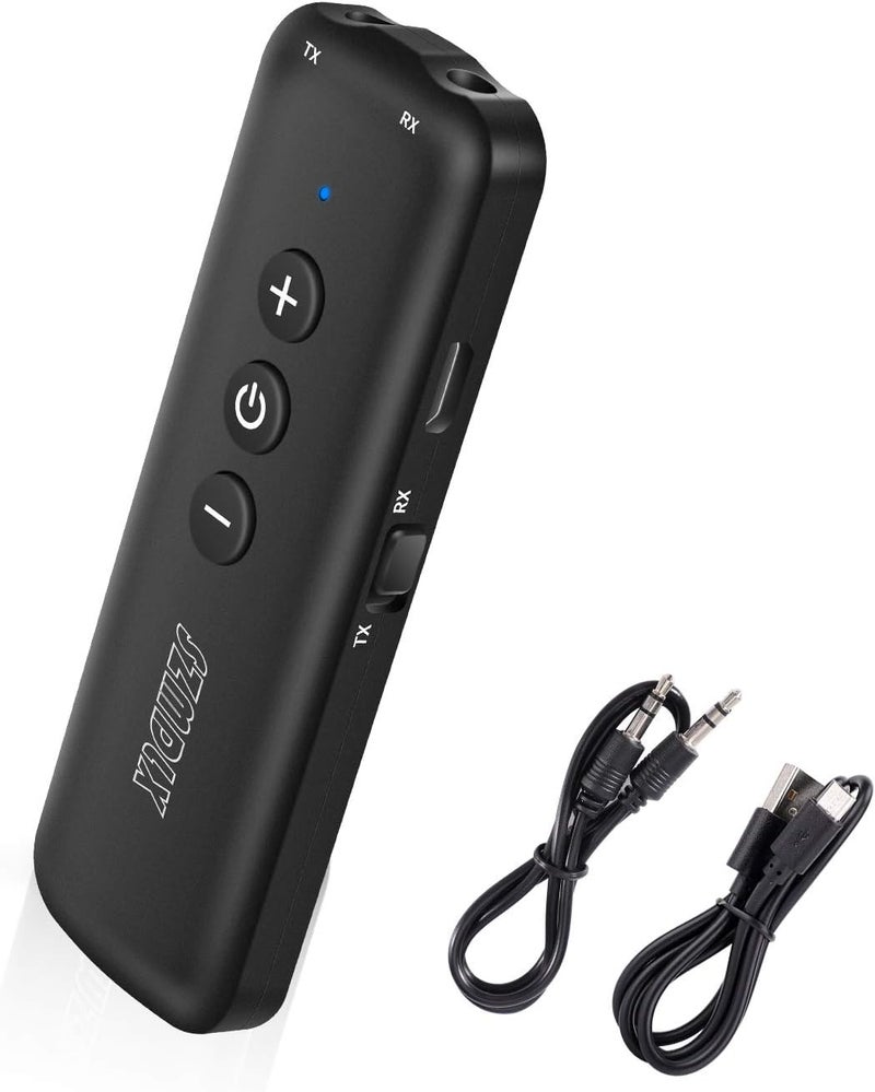 Upgraded Bluetooth 5.3 Transmitter 3-in-1, Portable Wireless Rechargeable Transceiver Adapter for TV PC, Stereo Audio Receiver for Car Speaker System (Black-3) - Image 1