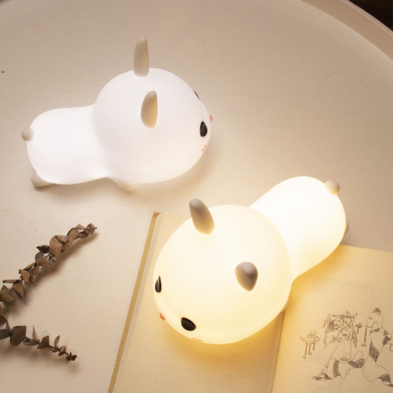 1pc Cartoon Silicone Bunny Night Light USB Charging Kids Patted Table Lamp - Image 4