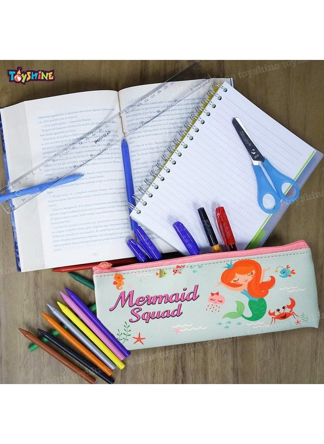Toyshine Toyshine Pack Of 12 Space & Mermaid Soft Pencil Storage Case Pouch With Stationery, Kids School Supply Organizer Students Stationery Pouch For Girls, Return Gift Birthday Party - Fabric, Multicolor  - Image 2