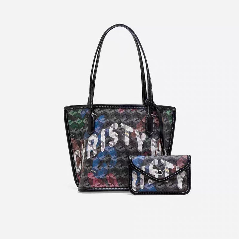 Christyng Fashion Printed Bucket Bag Set, Simple Shoulder Bag, Tote Bag, Versatile Handbag - Image 3