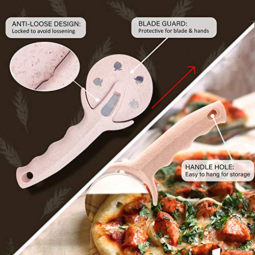HELEERON Pizza Cutter Wheel, Stainless Steel Pizza Cutter with Cover, Super Sharp Pizza Slicer-Dishwasher safe,Smooth Rotating Pizza Wheel Safe with Healthy Material (Pink） - Image 4