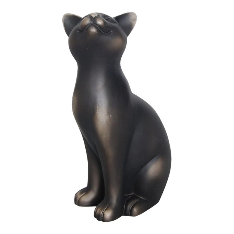 Comfy Hour Farmhouse Collection 9" Polyresin Standing Cat Decoration, Black - Image 1