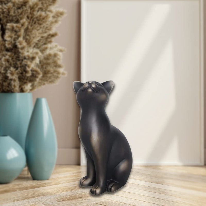 Comfy Hour Farmhouse Collection 9" Polyresin Standing Cat Decoration, Black - Image 2
