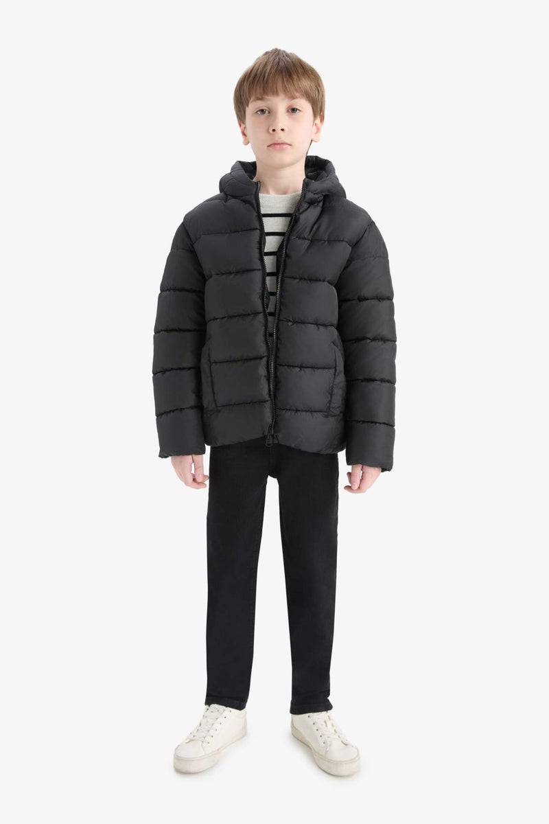 DeFacto Boy Hooded Water Repellent Zipper Puffer Jacket - Image 2
