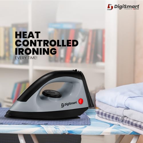 DIGISMART 1150W Dry Iron | Lightweight with Non-Stick Teflon Soleplate | Fast Heating Wrinkle-Free Ironing | Swivel Cord, Overheat Protection | ISI Certified | Pack of 1 | 1 Year Warranty - Image 3