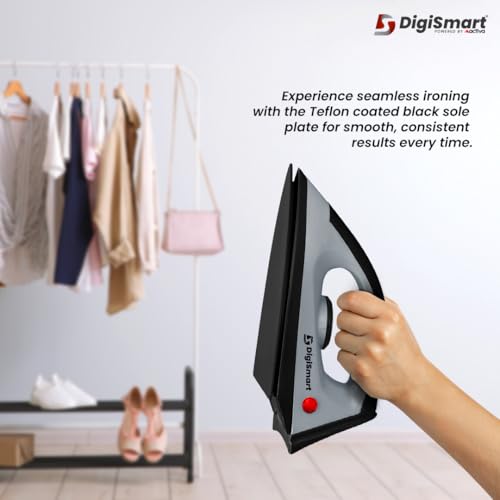 DIGISMART 1150W Dry Iron | Lightweight with Non-Stick Teflon Soleplate | Fast Heating Wrinkle-Free Ironing | Swivel Cord, Overheat Protection | ISI Certified | Pack of 1 | 1 Year Warranty - Image 5