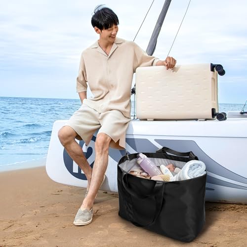 KALIDI 60L Extra Large Duffle Bag Beach Tote Zipper Utility Oversized Weekender Carrier Travel Shopping Reusable Grocery Bag - Image 3