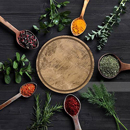 LAVNIK Round Chopping Board Round Tray MDF Plywood Serving Board Cheese Pizza Tray Meat Vegetable Fruit Cutting Board Slicing Board Pad for Kitchen Bread Veg Food Cutting Platter Round Bamboo Serving Paddle _ 31W x 15H cm - Image 2