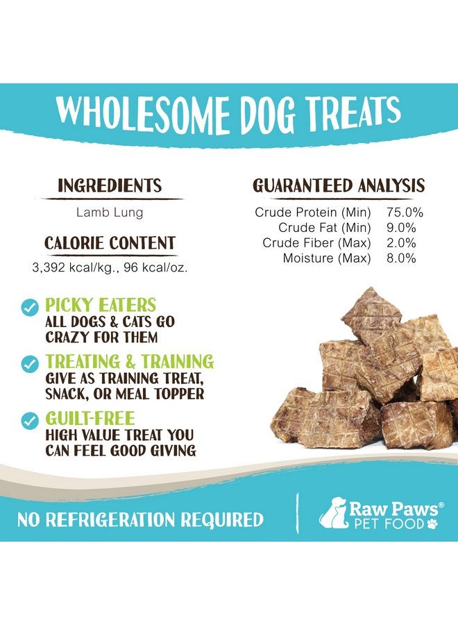 Raw Paws Lamb Lung Treats for Dogs, 8-oz - Packed in USA - Free Range Dehydrated Lamb Lung Treats for Dogs - Crunchy Natural Lamb Lung Bites - Dog Treat Lamb Lung Training Treats - Lamb Lung Filets - Image 4
