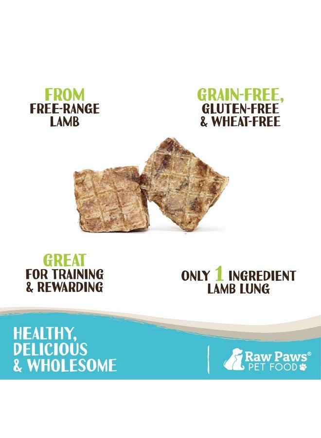 Raw Paws Lamb Lung Treats for Dogs, 8-oz - Packed in USA - Free Range Dehydrated Lamb Lung Treats for Dogs - Crunchy Natural Lamb Lung Bites - Dog Treat Lamb Lung Training Treats - Lamb Lung Filets - Image 2
