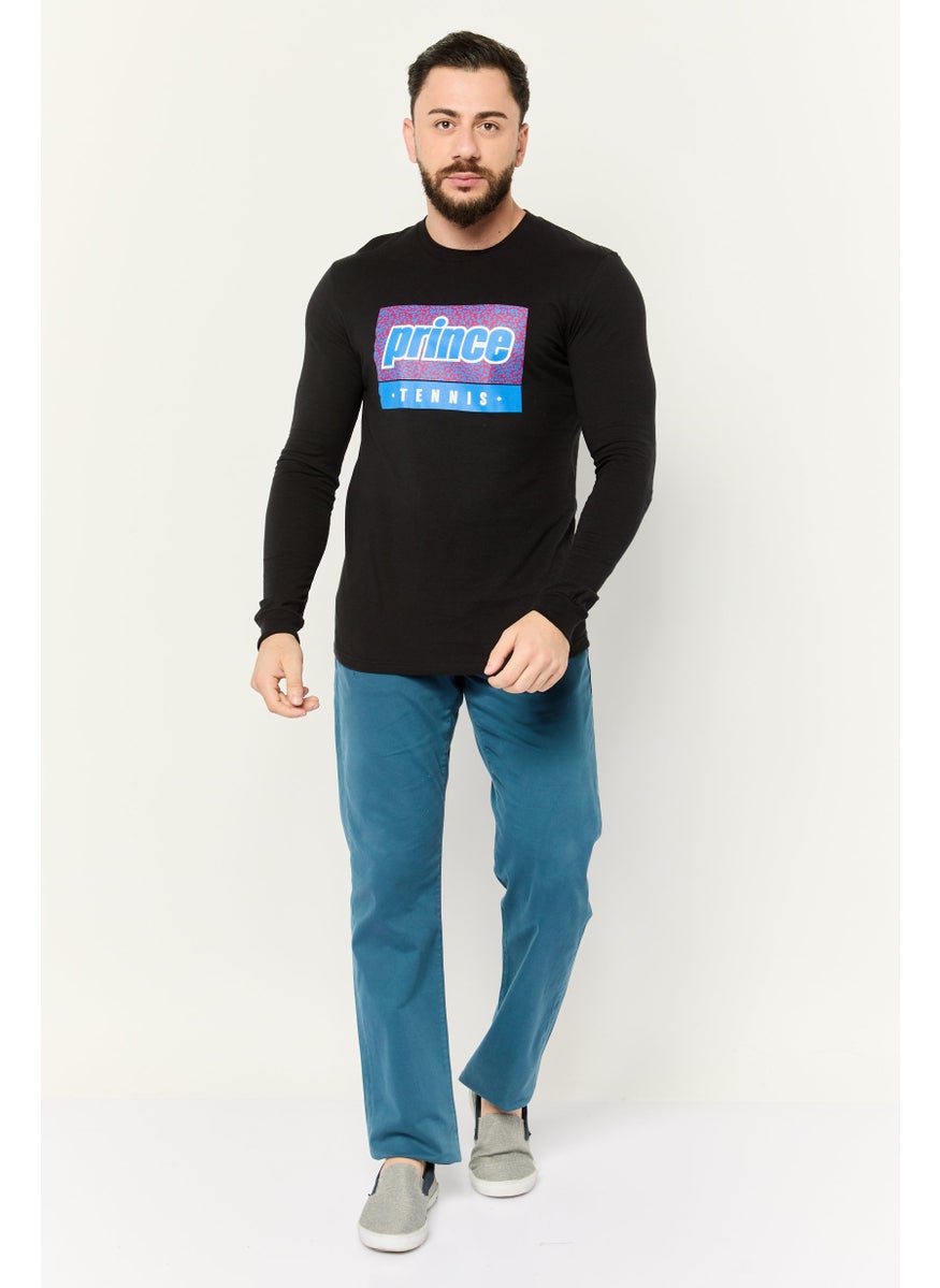 Prince Men Crew Neck Long Sleeve Printed T-shirts, Black  - Image 2