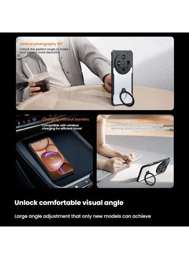 General - Compatible case for Oppo Find X8 Ultra with built-in 360° rotatable ring stand and precision hole lens protection, airbag drop case for Oppo Find X8 Ultra 5G - Image 1