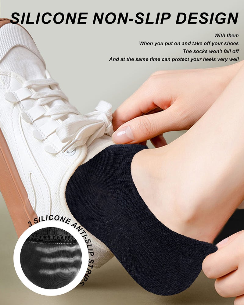 MoHern 9 Pairs No Show Socks Womens, Low Cut No Show Socks Size 6-10, 3 Colors Flat Socks for Women - Image 5