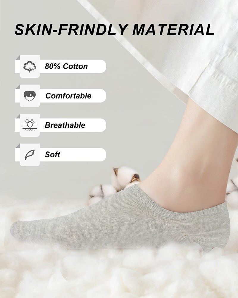 MoHern 9 Pairs No Show Socks Womens, Low Cut No Show Socks Size 6-10, 3 Colors Flat Socks for Women - Image 4