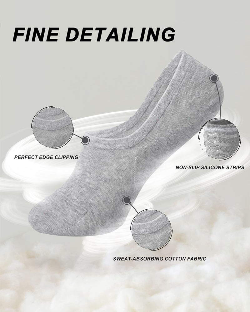 MoHern 9 Pairs No Show Socks Womens, Low Cut No Show Socks Size 6-10, 3 Colors Flat Socks for Women - Image 2