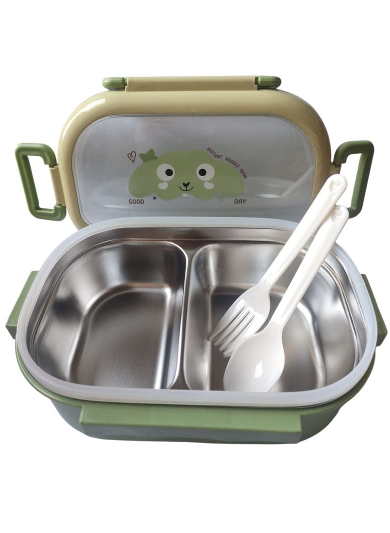 Spaceshoop Cute Stainless Steel Lunch Box School Lunch Box for Kids Portable Sealed Lunch Container Separate Heated Lunch Box - Image 2