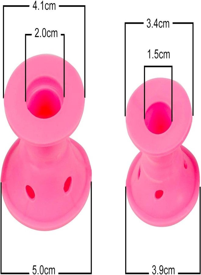 KickZu Silicone Hair Curlers Rollers Set Pink Hair Curlers including 5Pcs Large Hair Rollers and 5Pcs Small Magic DIY Hair Style Tools for Women and Girls (Pink, Pack of 10) - Image 2