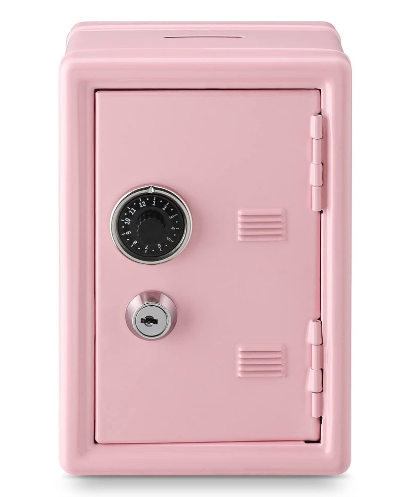 Younion Money Safe and Cash Lock Box, Mini Size Security Safe Box for Money Jewelry and valuables, 4.6"x 4.2"x 6.9" Pink - Image 1