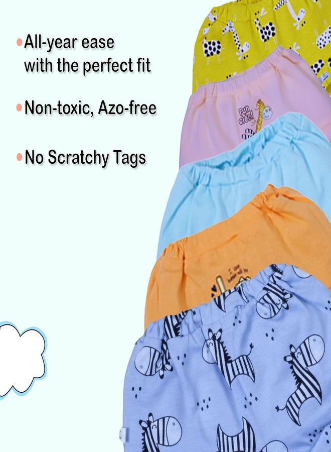 SNUGKINS 100% Cotton Panty/Bloomers for Boys & Girls | Bloomin' Buddies (12 Months - 18 Months, Pack of 5) - Image 3