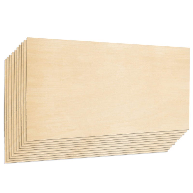 Plywood Sheet Board A Grade 22 x 12 inch 15mm Thick Pack of 10 Unfinished for Crafts Basswood by Craftiff