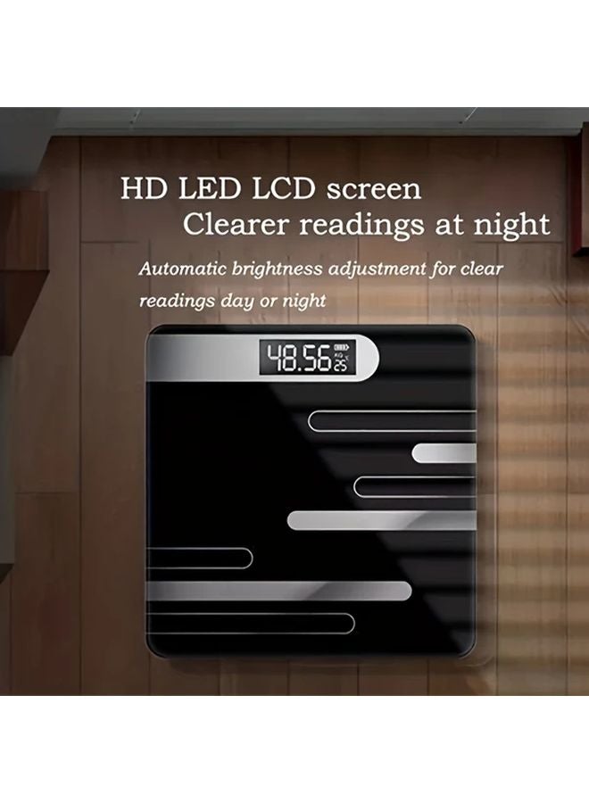 Precision Sleek Black Digital Scale With LED Display For Home Office Gym - Image 2