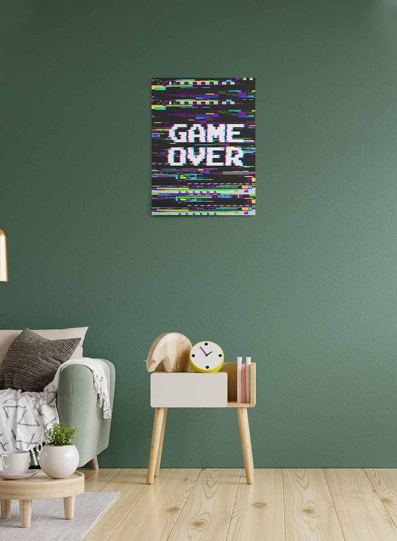 LOWHA Framed Canvas Wall Art Stretched Over Wooden Frame, Game Over Gaming Painting, For Home, Living Room, Office Decor - Image 2