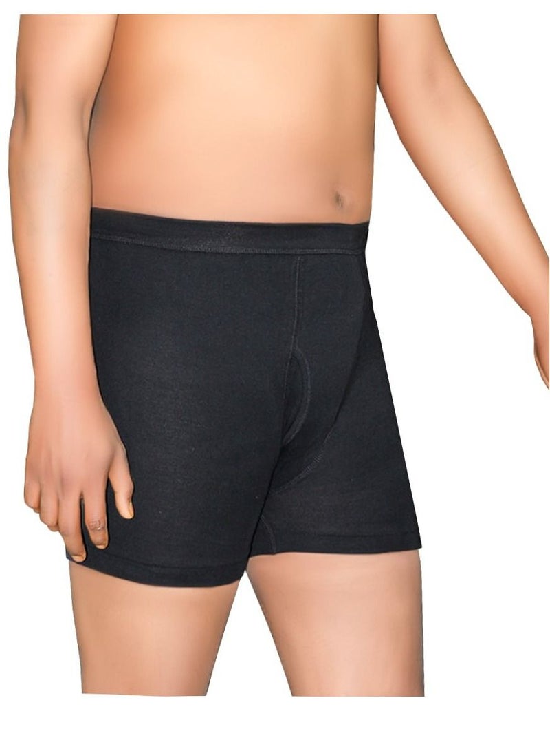DNA Men Plain Black Underwear Boxer Combed Cotton Six Pcs Pack - Image 4