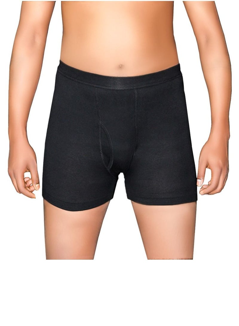 DNA Men Plain Black Underwear Boxer Combed Cotton Six Pcs Pack - Image 2