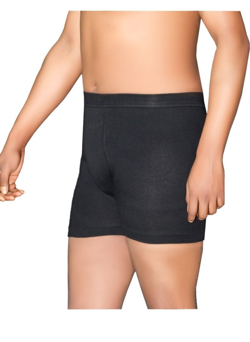 DNA Men Plain Black Underwear Boxer Combed Cotton Six Pcs Pack - Image 5