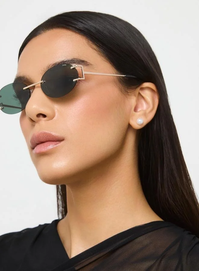 بلاك أوت BlackOut Unisex Clio Oval Sunglasses