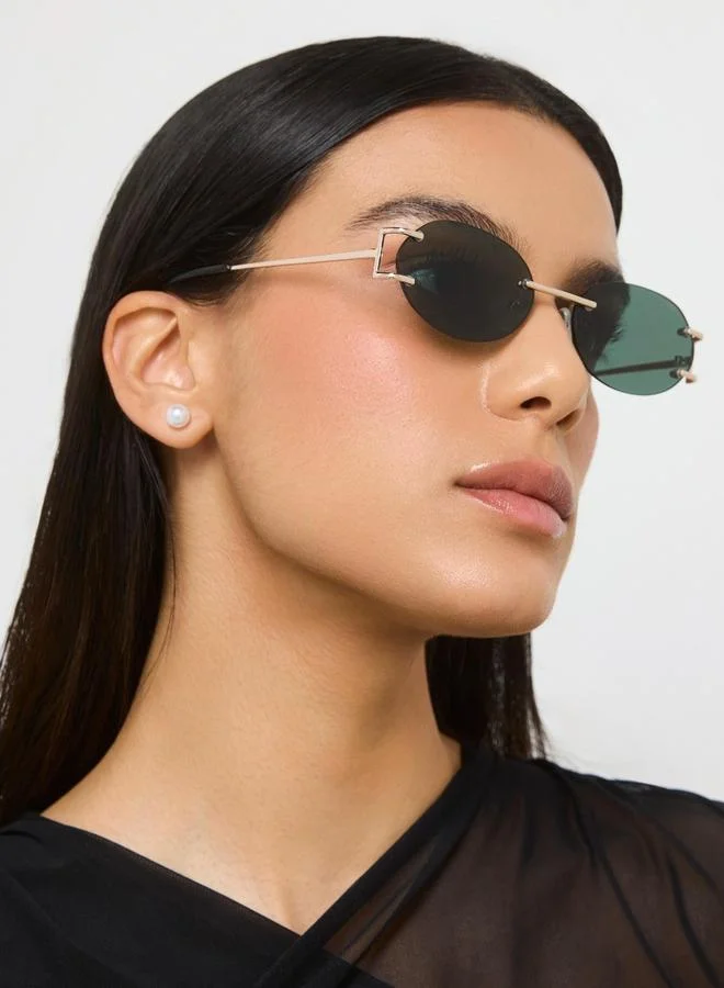 بلاك أوت BlackOut Unisex Clio Oval Sunglasses