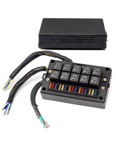 Excefore 15 Slots Fuse Relay Box 12V Automotive, Fuse Relay Block Pre-Wired, 10 Way Relay Panel, Universal Waterproof Relay Box ATC/ATO Fuse Holder, Fuse Block and Relay Kit for Auto Car Truck Marine Boat  - Image 1