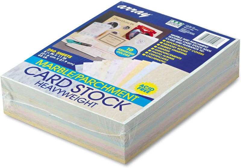 Pacon Marble & Parchment Card Stock Assortment, 10 Colors, 8-1/2" x 11", 250 Sheets - Image 4