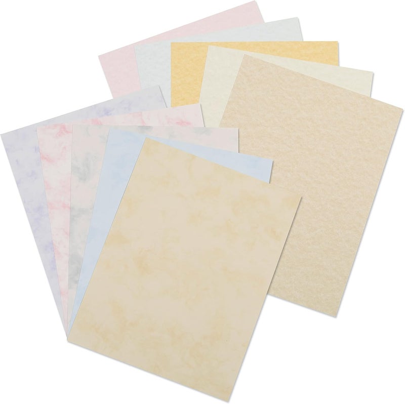 Pacon Marble & Parchment Card Stock Assortment, 10 Colors, 8-1/2" x 11", 250 Sheets - Image 2