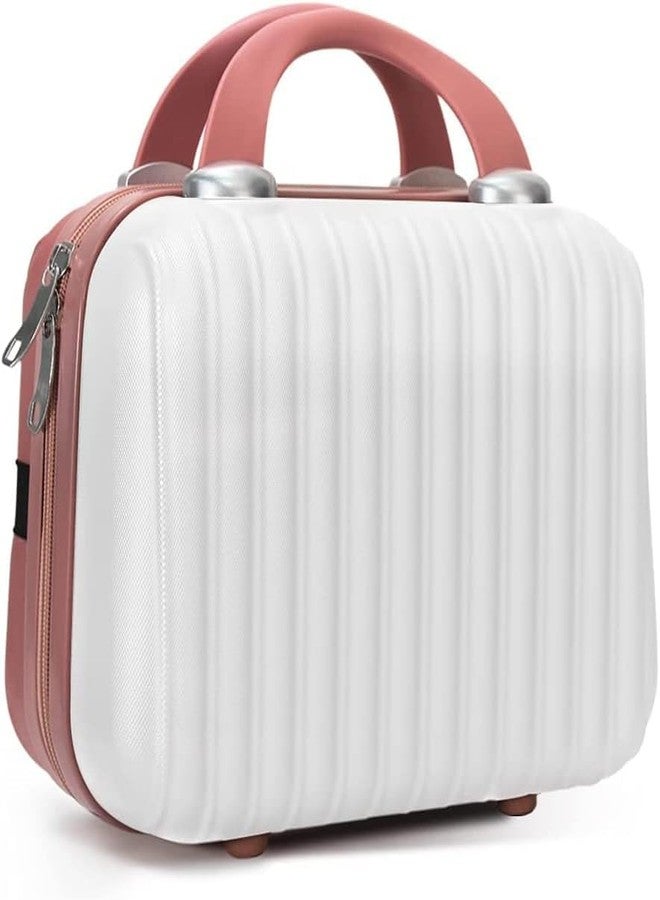 AMPLIN Makeup Travel Case 11 inch Hard Shell Cosmetic Organizer Bag Small Portable Make up Train Hand Luggage with Elastic Strap ABS Mini Suitcase for Women Girls || Pack of 1 - Image 1
