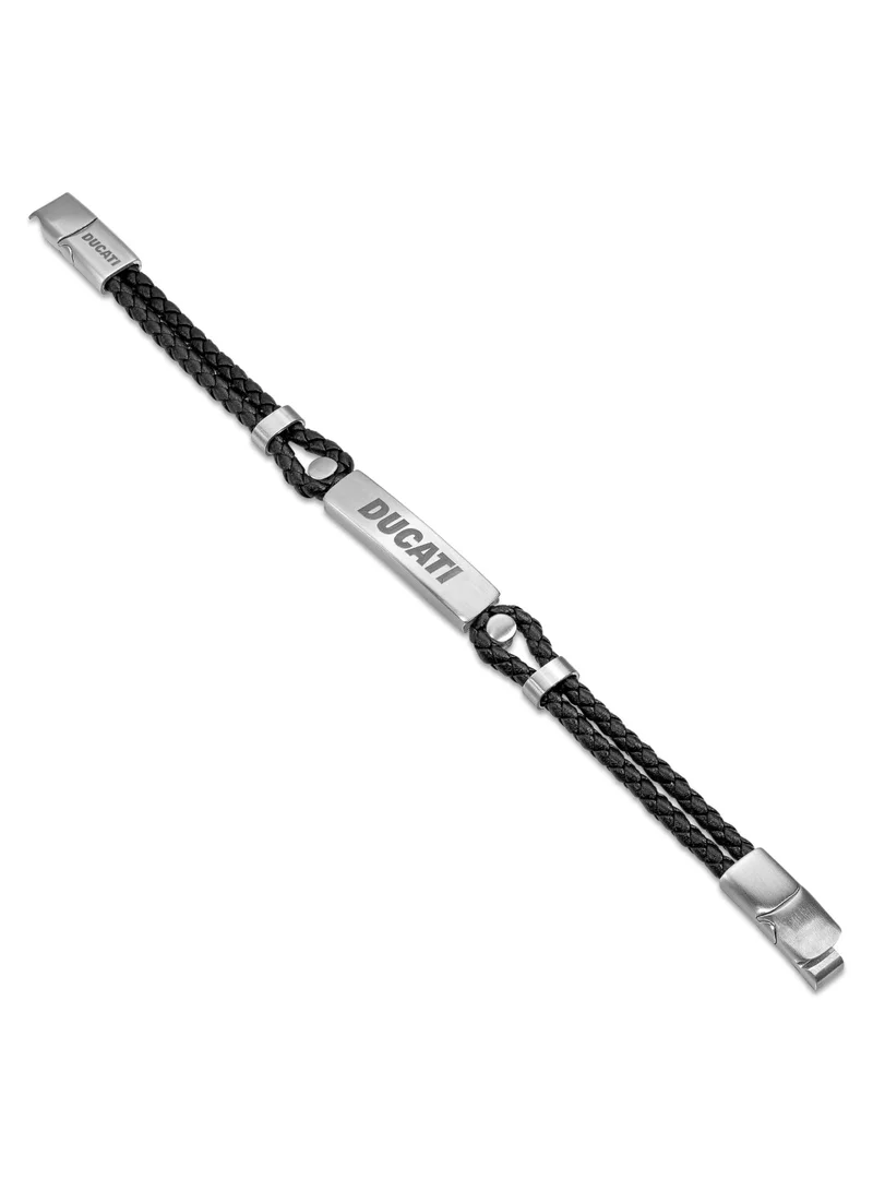 Ducati Corse Ducati Corse Trionfo Black Leather Strap Gents Bracelet with Magnetic Clasp210 mm