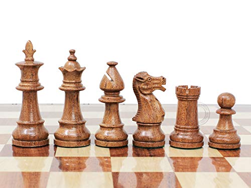 House of Chess Victorian Staunton Golden Acacia Wood Chess Set 14 x 14 Inches Wooden Folding Chess Board with Algebraic Notation Wooden Chess Pieces with King Height 3 Inches 2 Extra Queens - Image 5