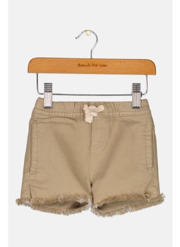 Lefties Toddlers Boy Solid Drawstring Shorts, Tan  - Image 1