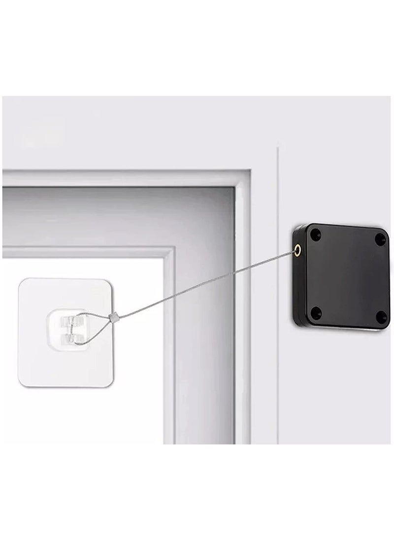 KPS - KPS Door String Steel Rope Closer DIY Tool with Screw Option Punch Free Self Adhesive Retractable Automatic Closing Sliding Sensor Closer Residential Multi Functional Auto DrawstringPack of 1 - Image 1