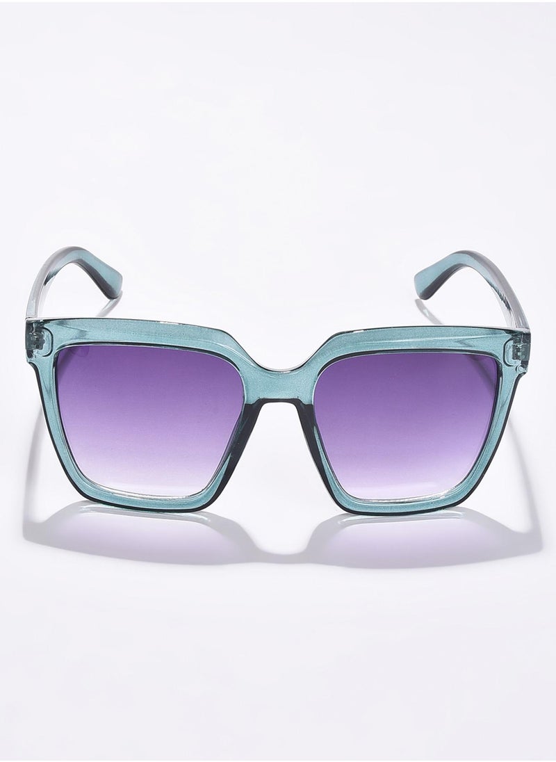 Haute Sauce - Purple Lens Green Wayfarer Sunglasses - Image 1
