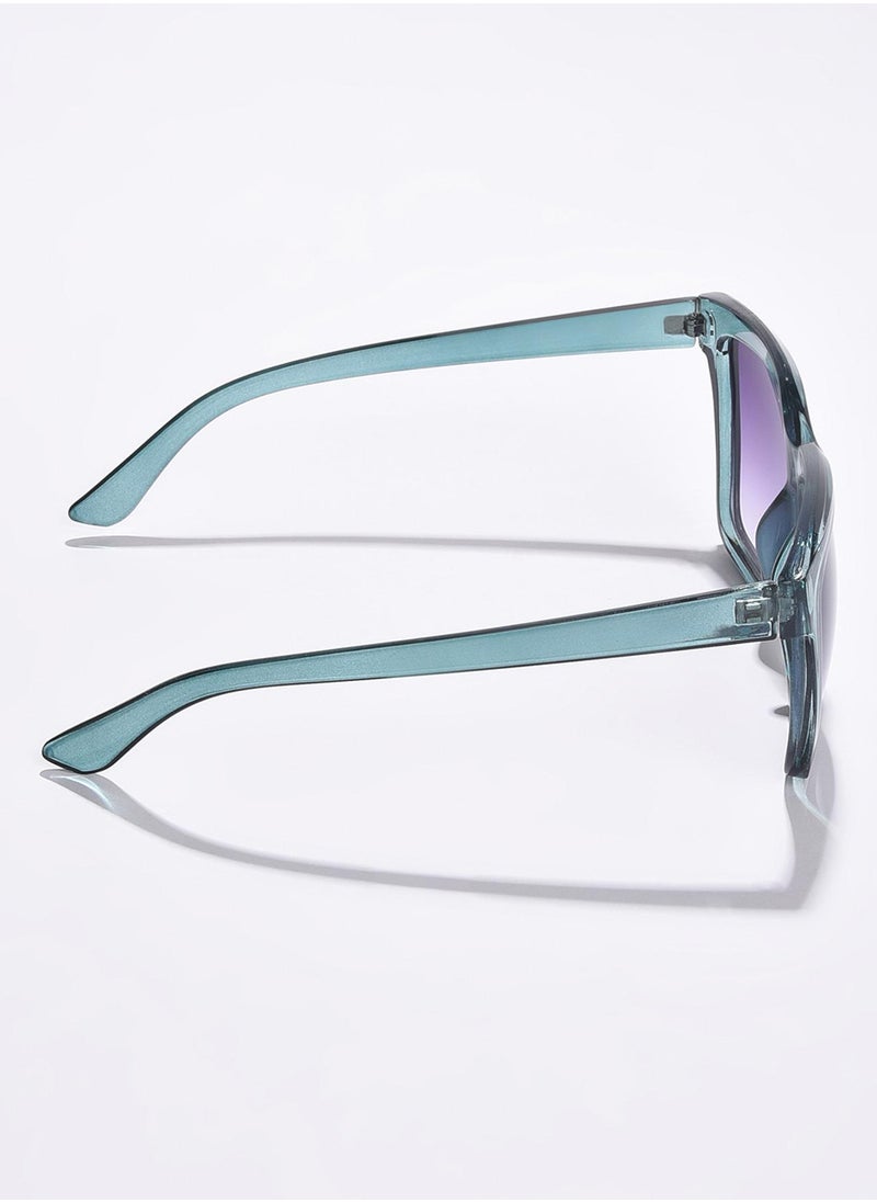 Haute Sauce - Purple Lens Green Wayfarer Sunglasses - Image 1